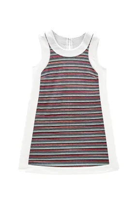 Scoop Neck Shape Mini Bermuda Top - 70's Stripe