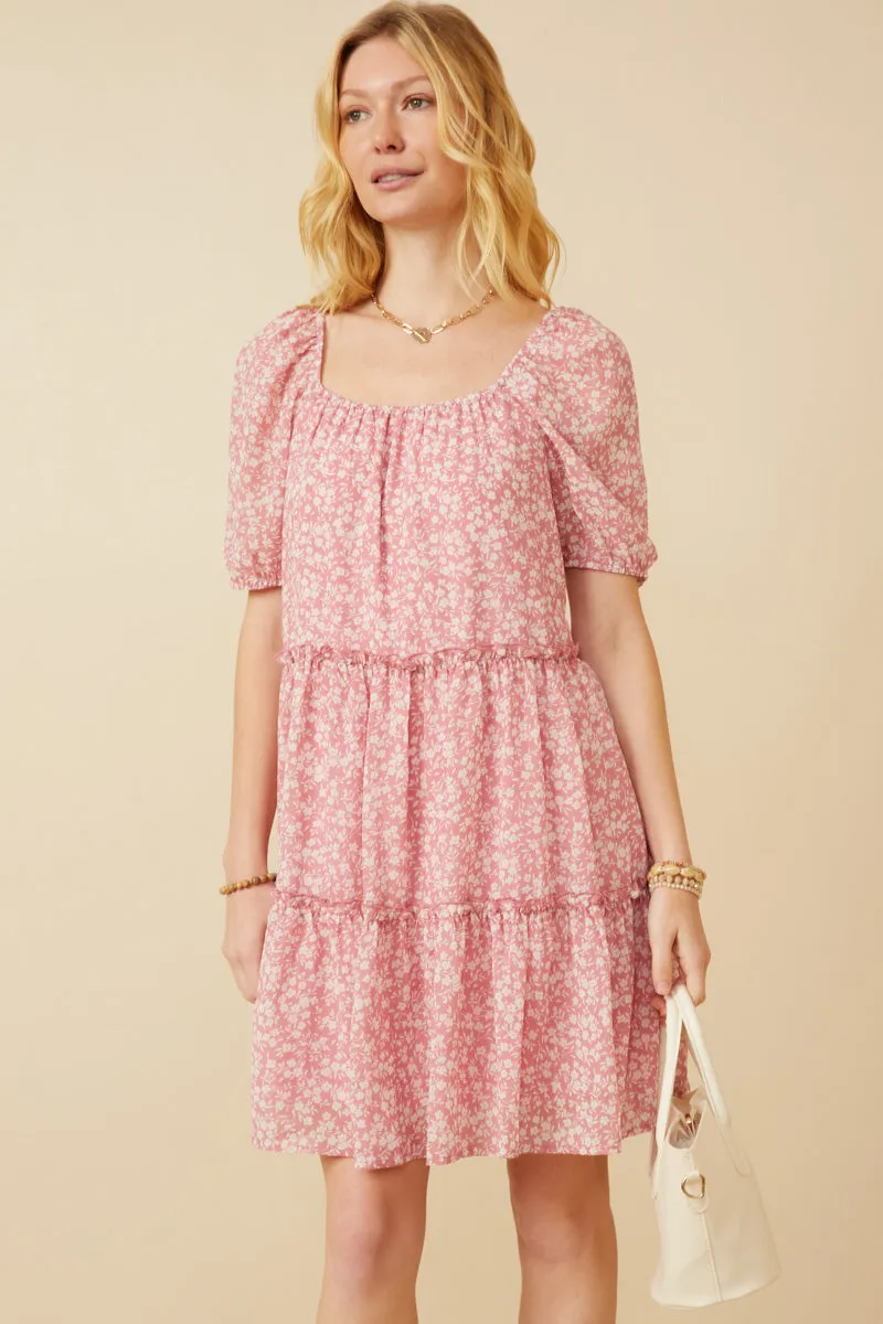 Smart touch Ditsy Floral Ruffled Tier Dress