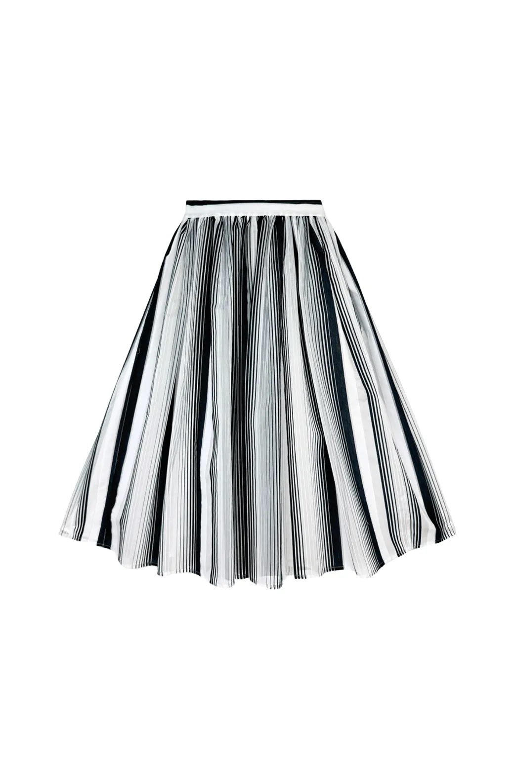 StaticDissipativeFabric SAMPLE - The Marilyn Skirt - Black & White Stripe