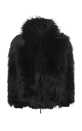 Tom Hoody Jacket in Black Cashmere Shearling Comfort Fit Design Odor Control Finish