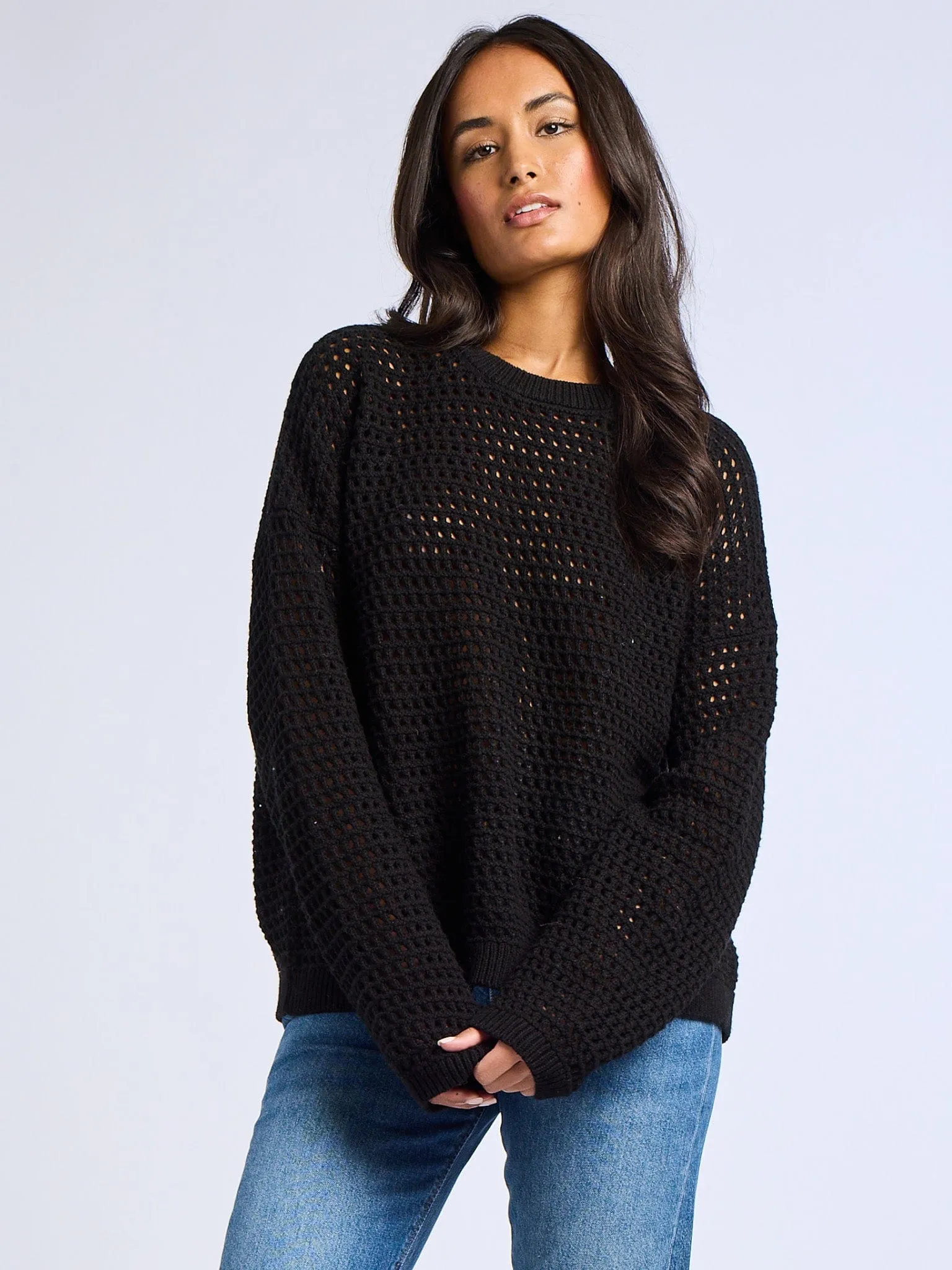HiddenPocket Kitty Pullover in Black