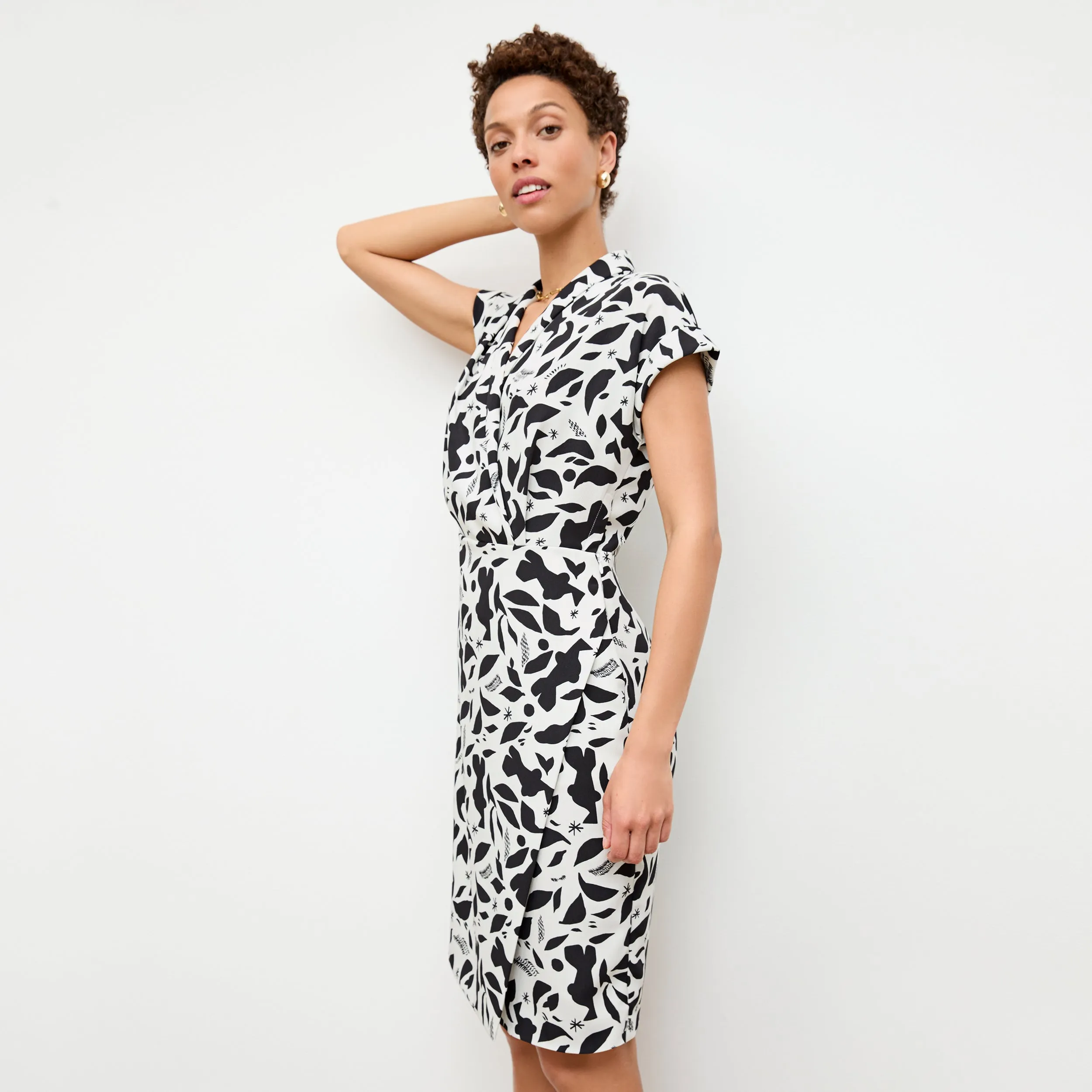 Adjustable Hem Recycled Polyester Fabric Tory Dress - Printed Eco Heavy Soft Wave :: Icon Print