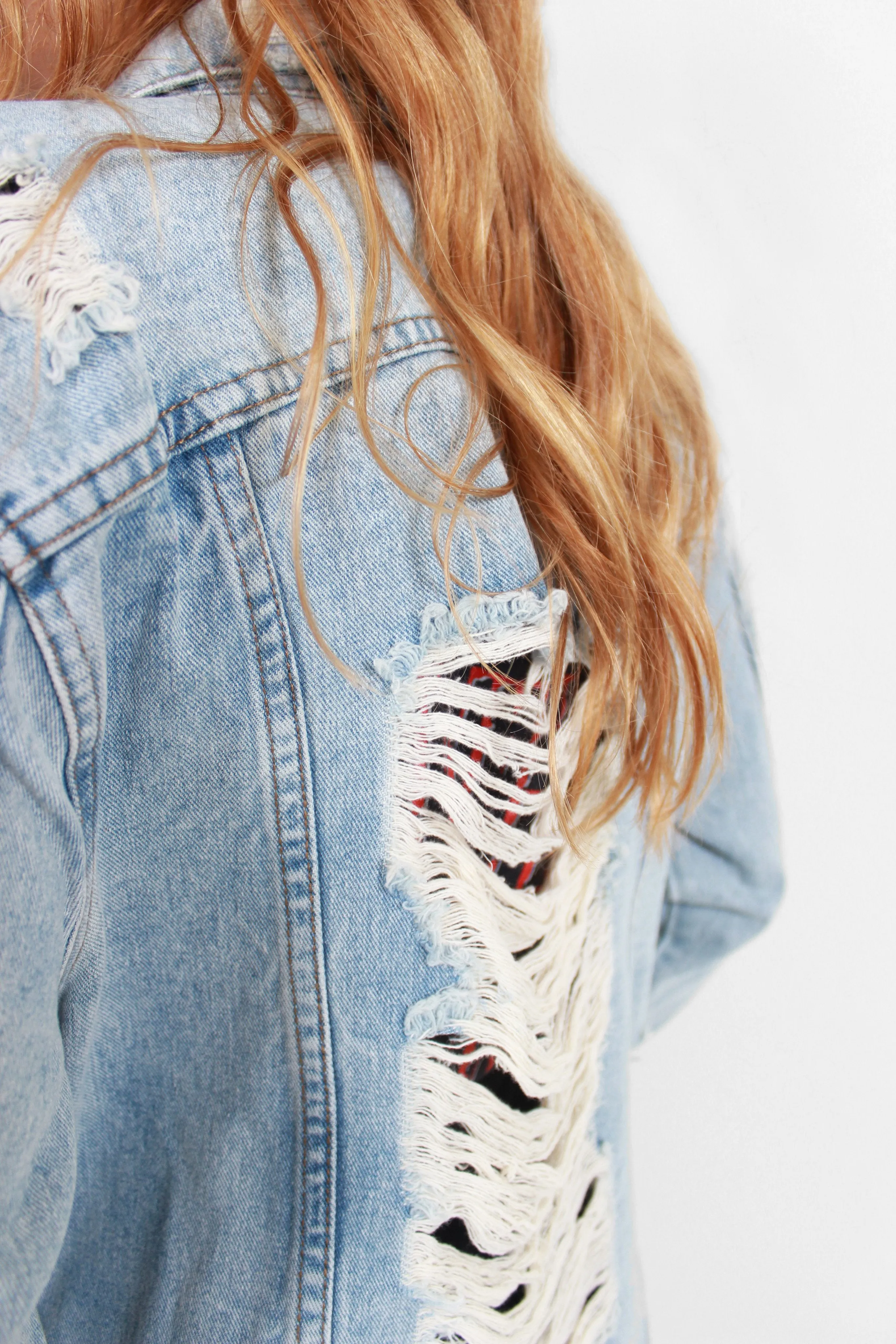 Total Destruction Oversized Denim Jacket Abrasion Resistant Edging