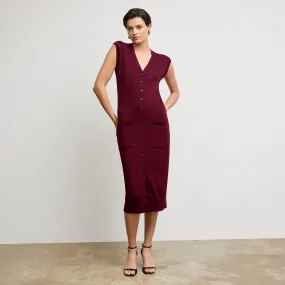 Heather Effect Finish UV Protective Layer Toula Pointelle Dress - Cotton Silk Knit :: Syrah