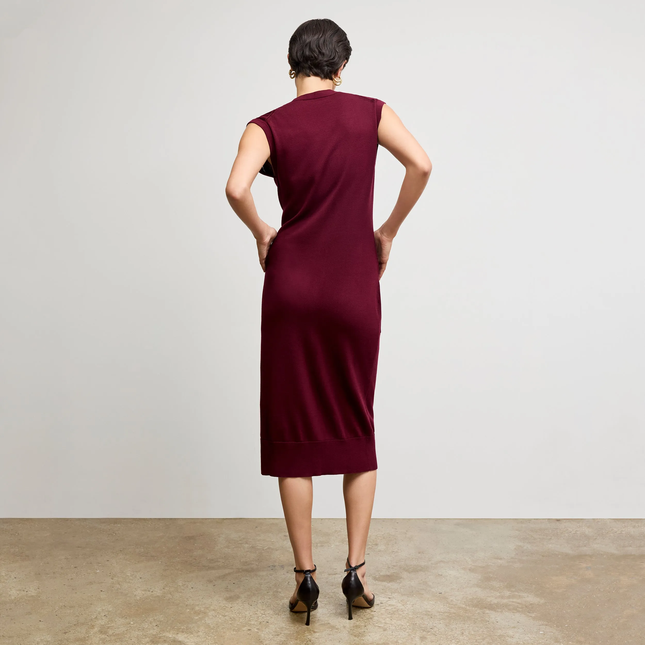 Toula Pointelle Dress - Cotton Silk Knit :: Syrah Simple Cut