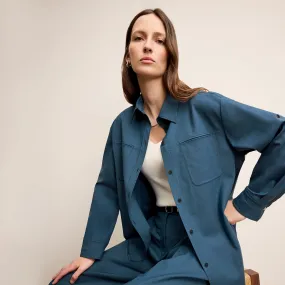 Russell Button Down - Washable Wool Twill :: Bluebell Impact Absorbing Back Panels