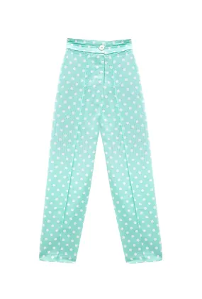 Run for the Roses Cropped Cigar Pant - Aqua Dot AbrasionGuardTape