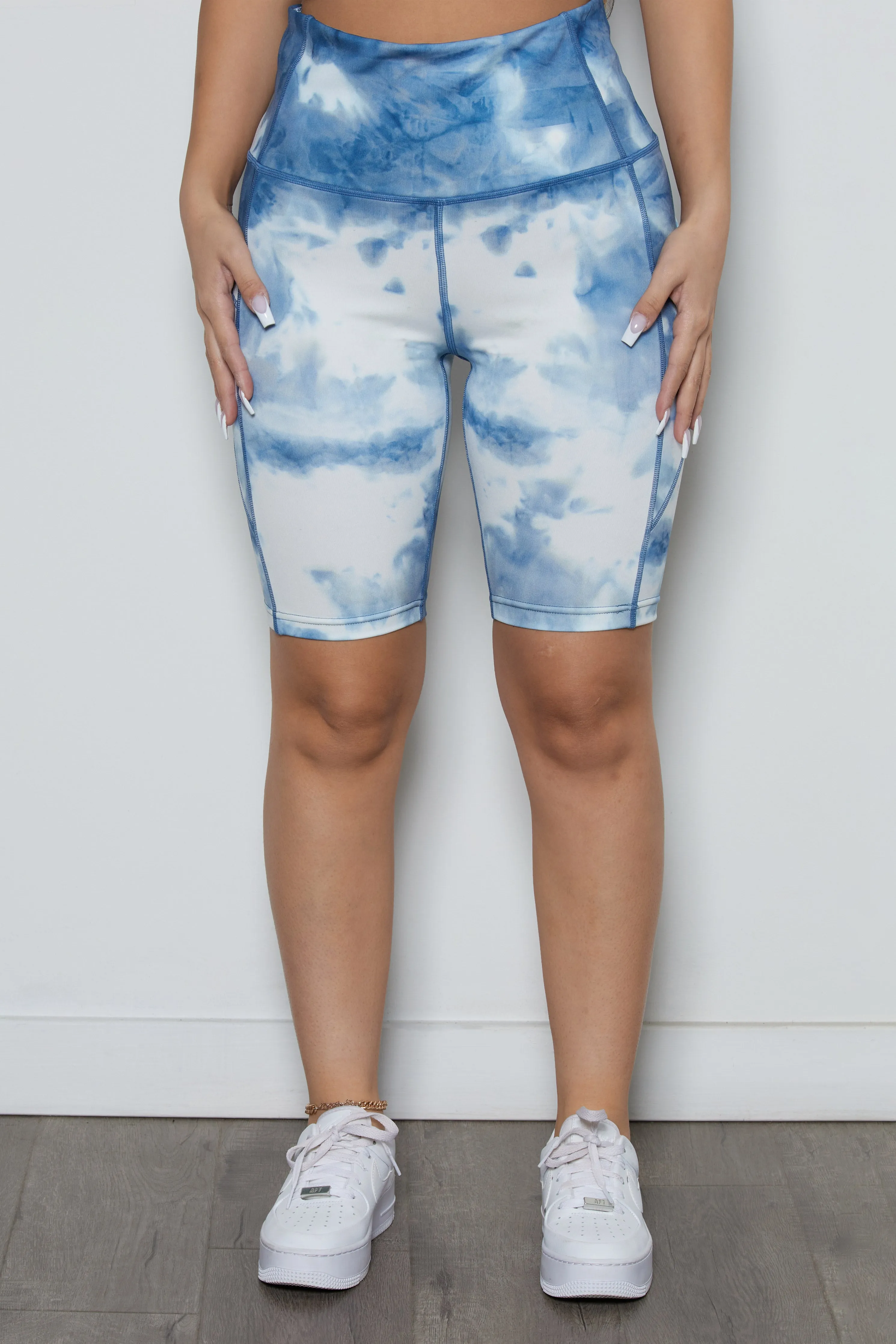 ResilientElasticBand Tie Dye Active Bike Shorts