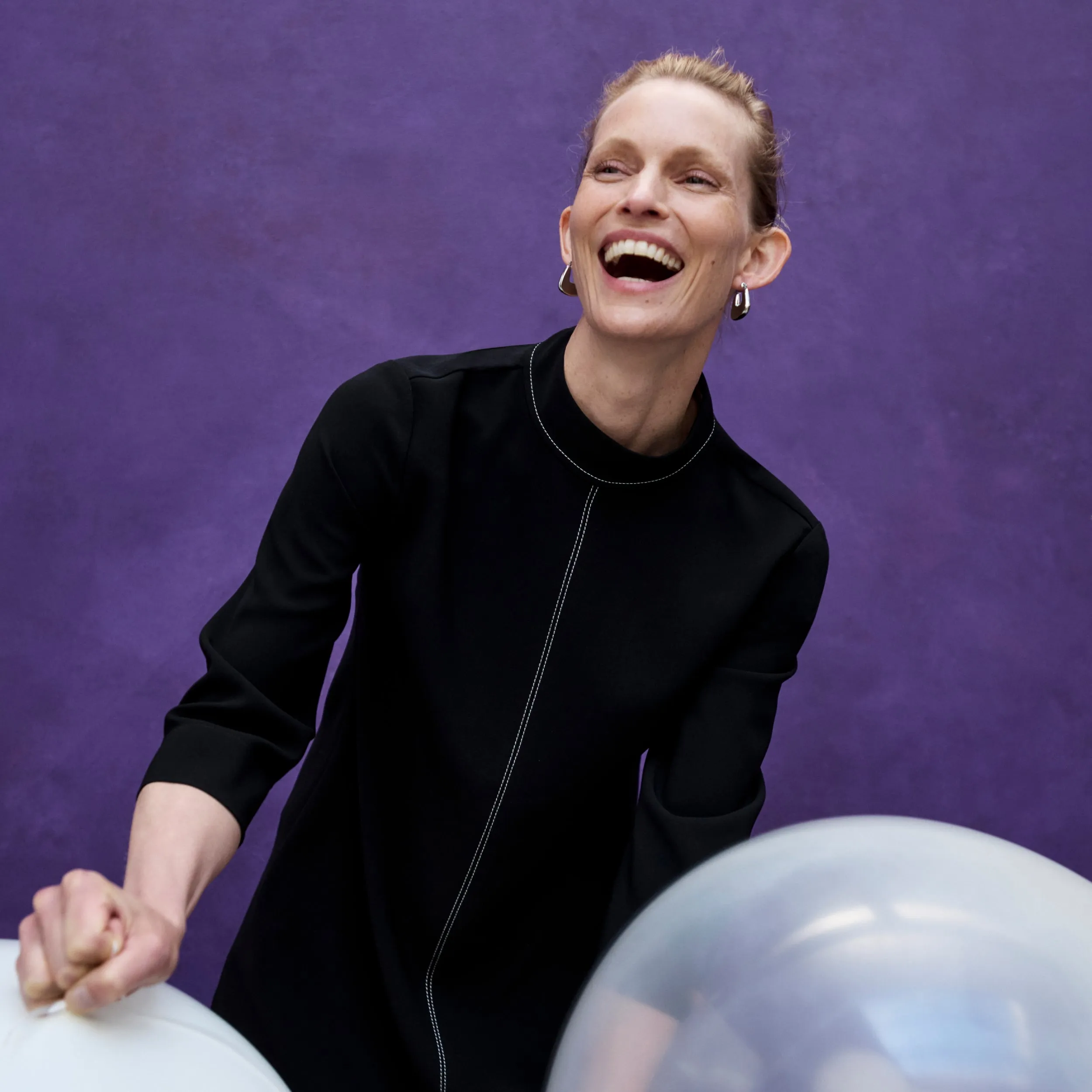 Trendy Performance Kinsley Dress - Everyday Crepe :: Black WideNeckline