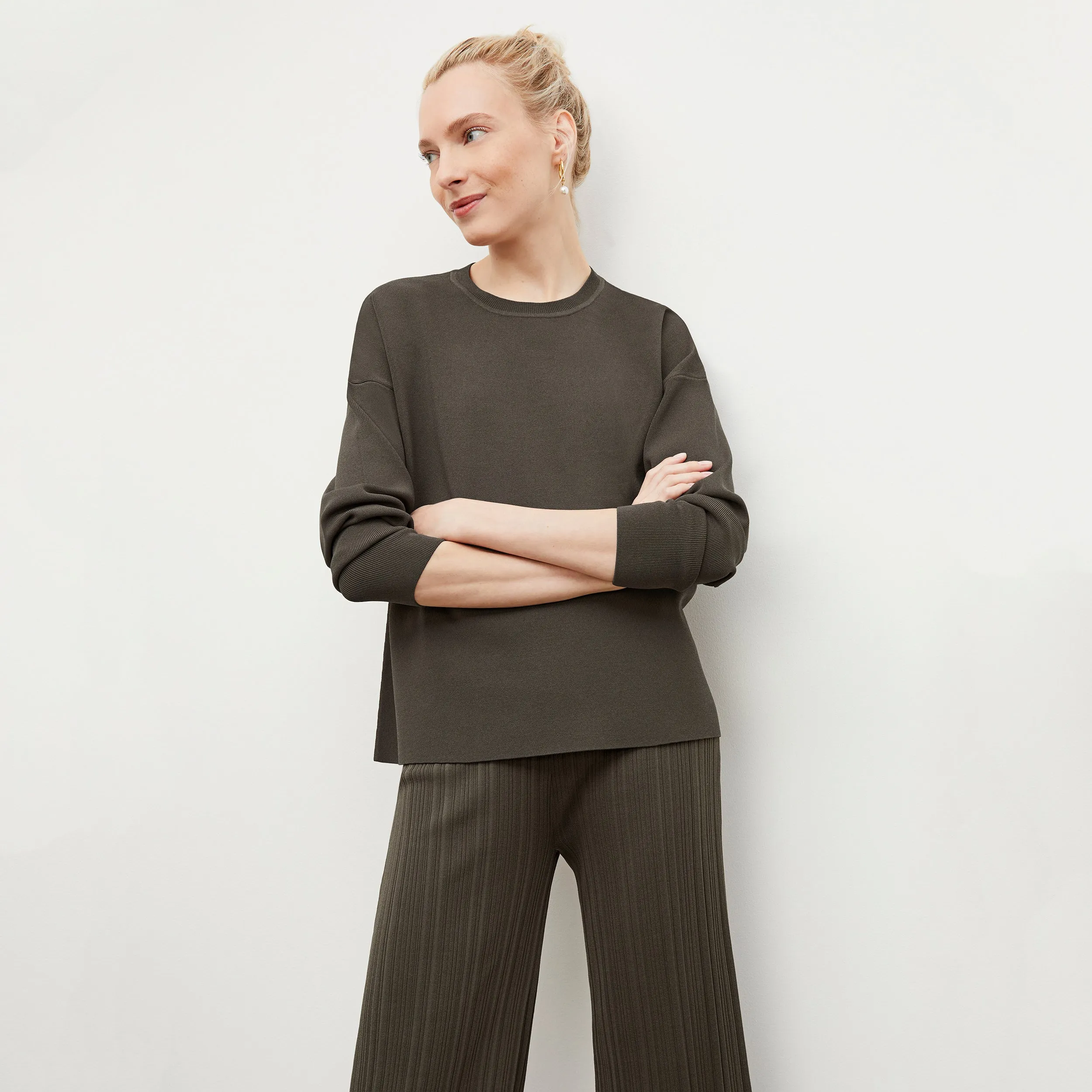 Trendy Style Marijane Pant - Textured Knit :: Light Ash VentilatedBackPanel