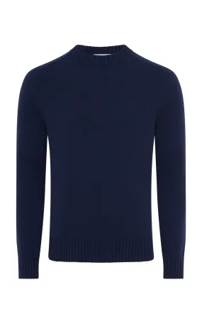 Heat Retention Lining Durable Elasticity Francesco Knit Sweater in Navy Cashmere