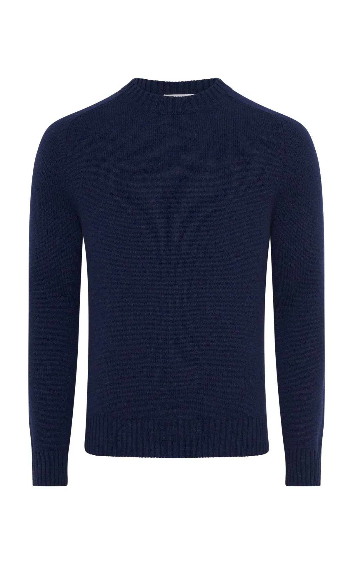 Essential Wear Sleek Surface Francesco Knit Sweater in Navy Cashmere