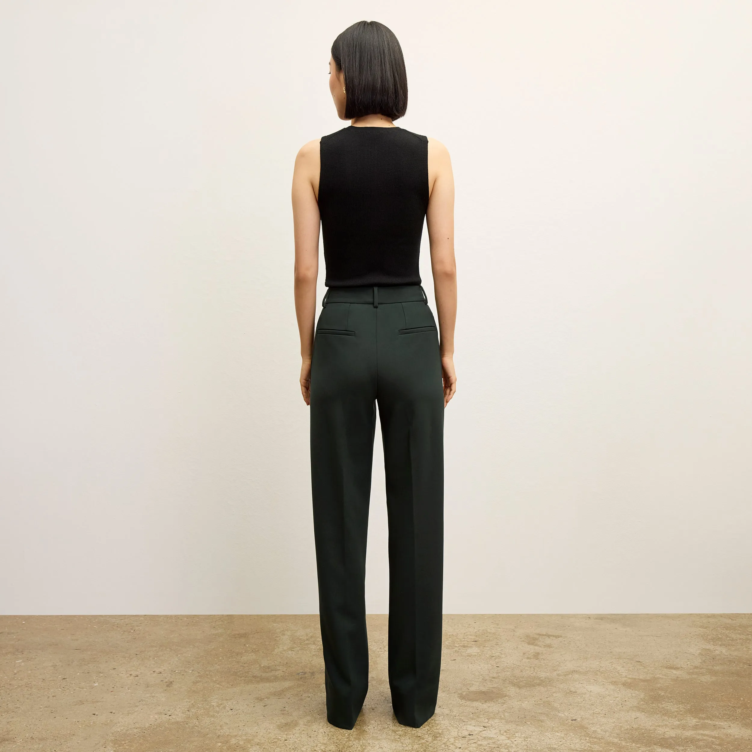 Two Tone Weave Trina Top - Ribbed Merino :: Black