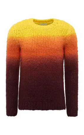 Classic Appeal Layered HeatTrap Stitching Aion Knit Sweater in Deep Dye Sunrise Welfat Cashmere