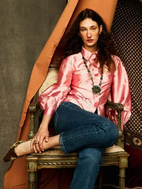 Temperature Regulating Fibers Moisture Management Fabric Adeline Top in Peony Taffeta