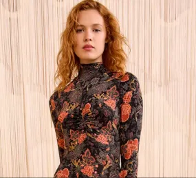 ULLA JOHNSON AURELIA JERSEY LONG SLEEVE TURTLENECK TOP CompressionTechnology