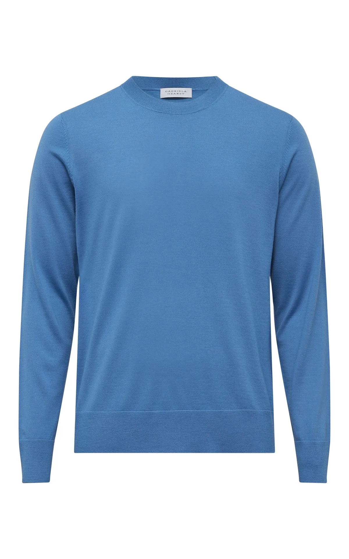 UltraSoft Lining Palco Knit Crewneck in Sky Merino Wool