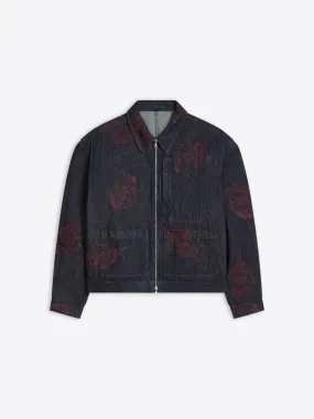 Embroidered denim jacket Contrast Stitch Accent