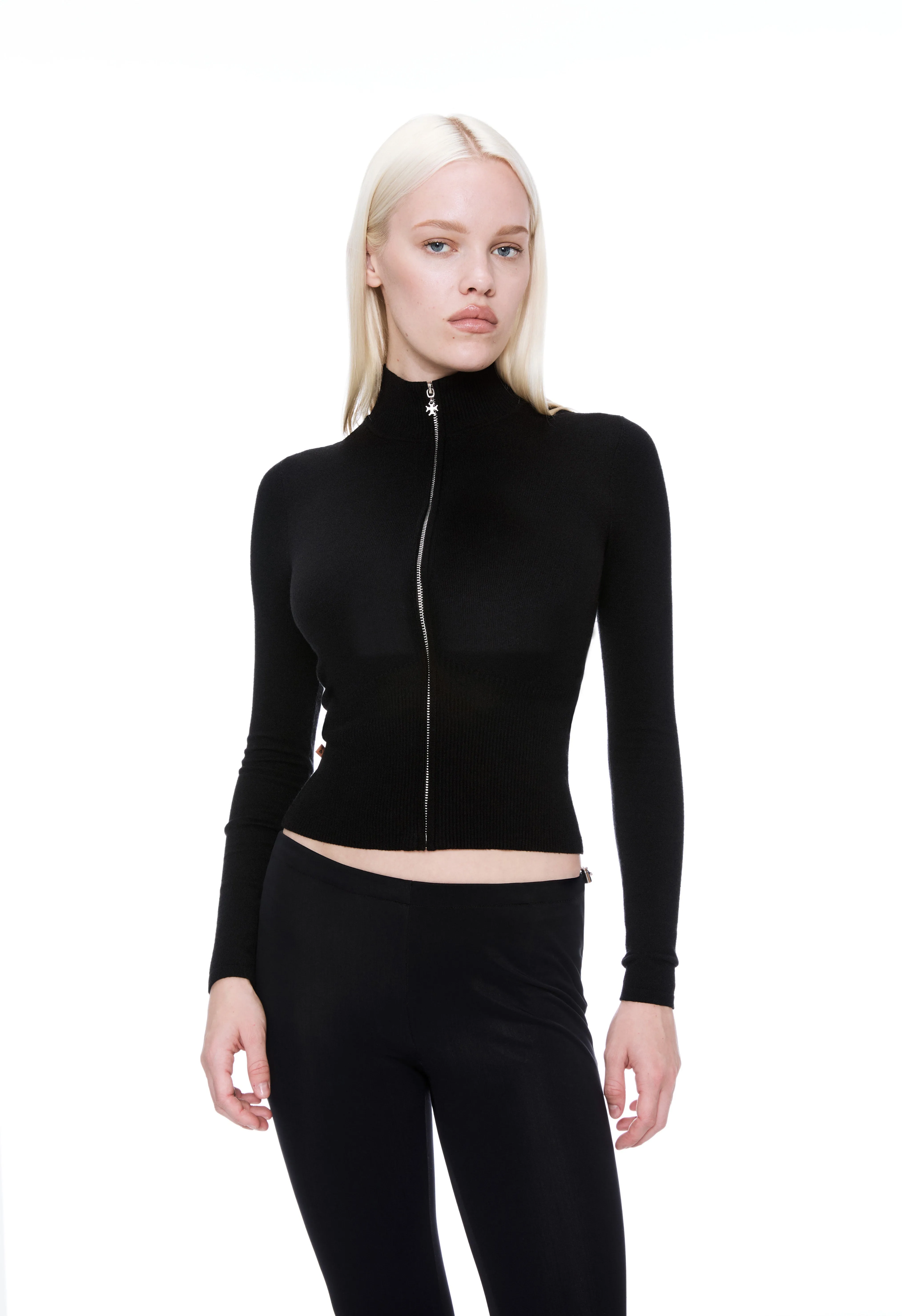 VLAD ZIP UP - BLACK Quick Release Buttons Flatlock Seams