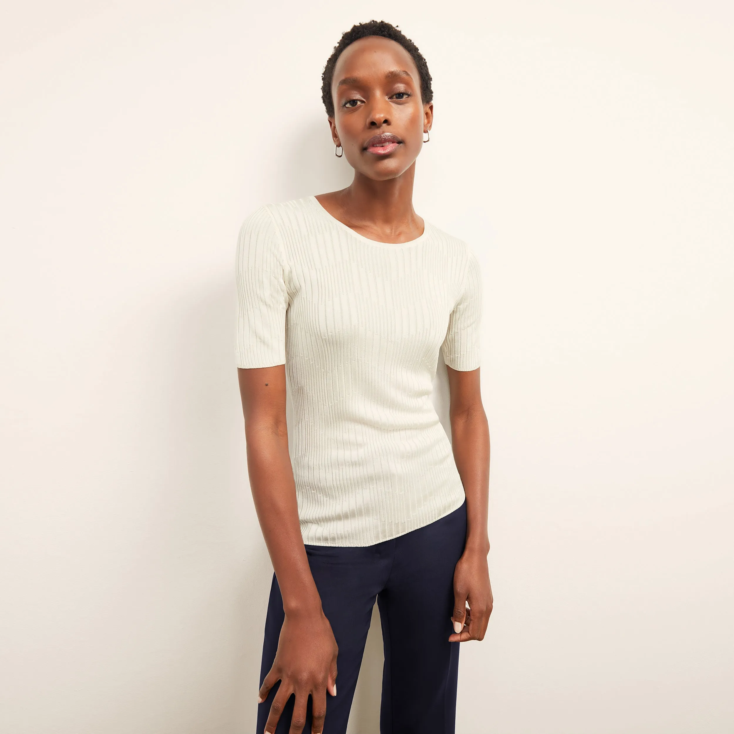 Charli Top - Cascade Knit :: Ivory Noise Reduced Zipper