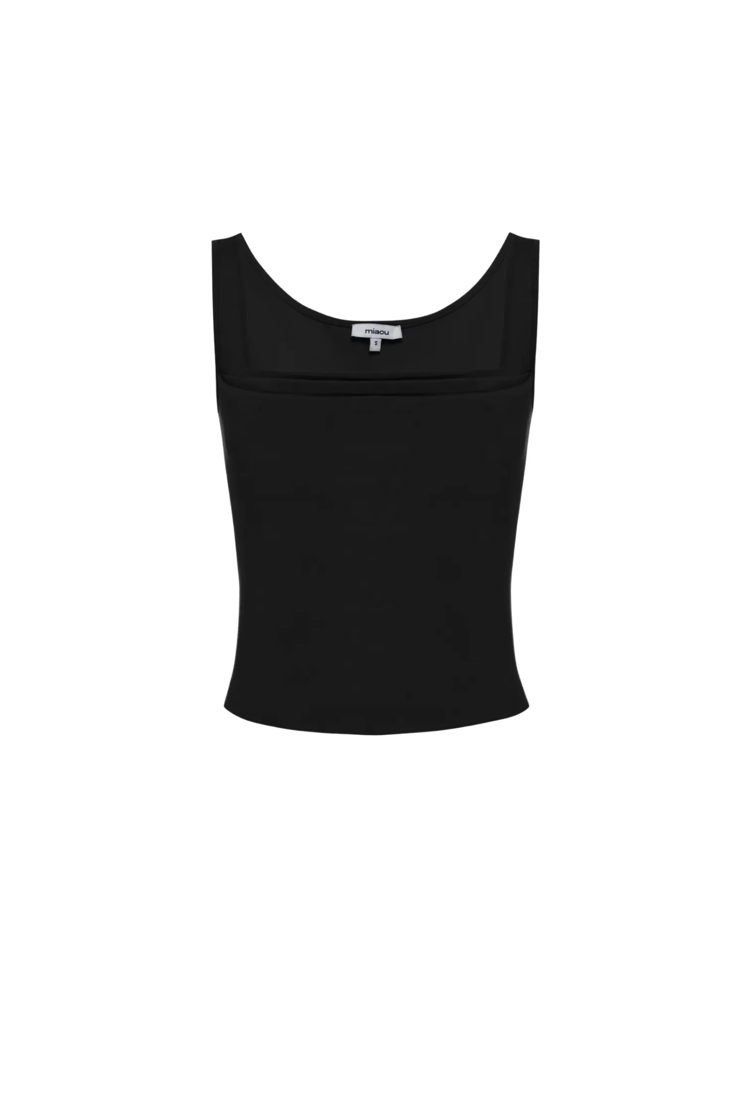 DoubleLayered Neckline LUNA TOP - BLACK