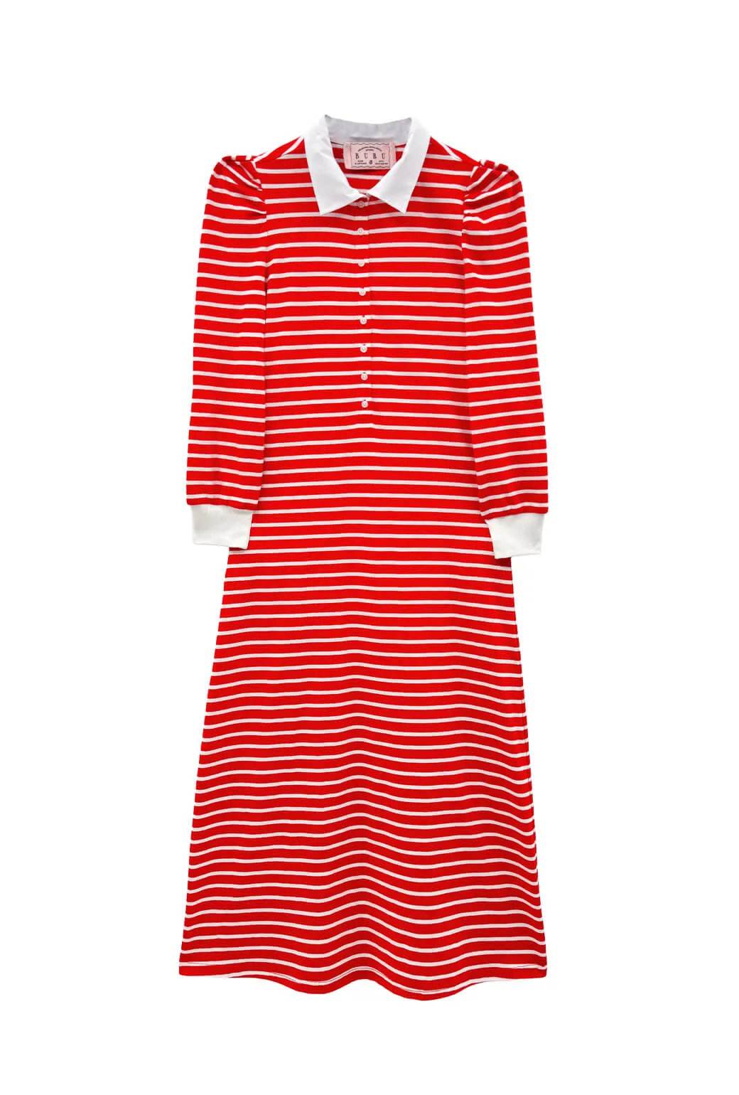 Rugby Dress Midi - Coral Stripe Airflow Mesh Insert