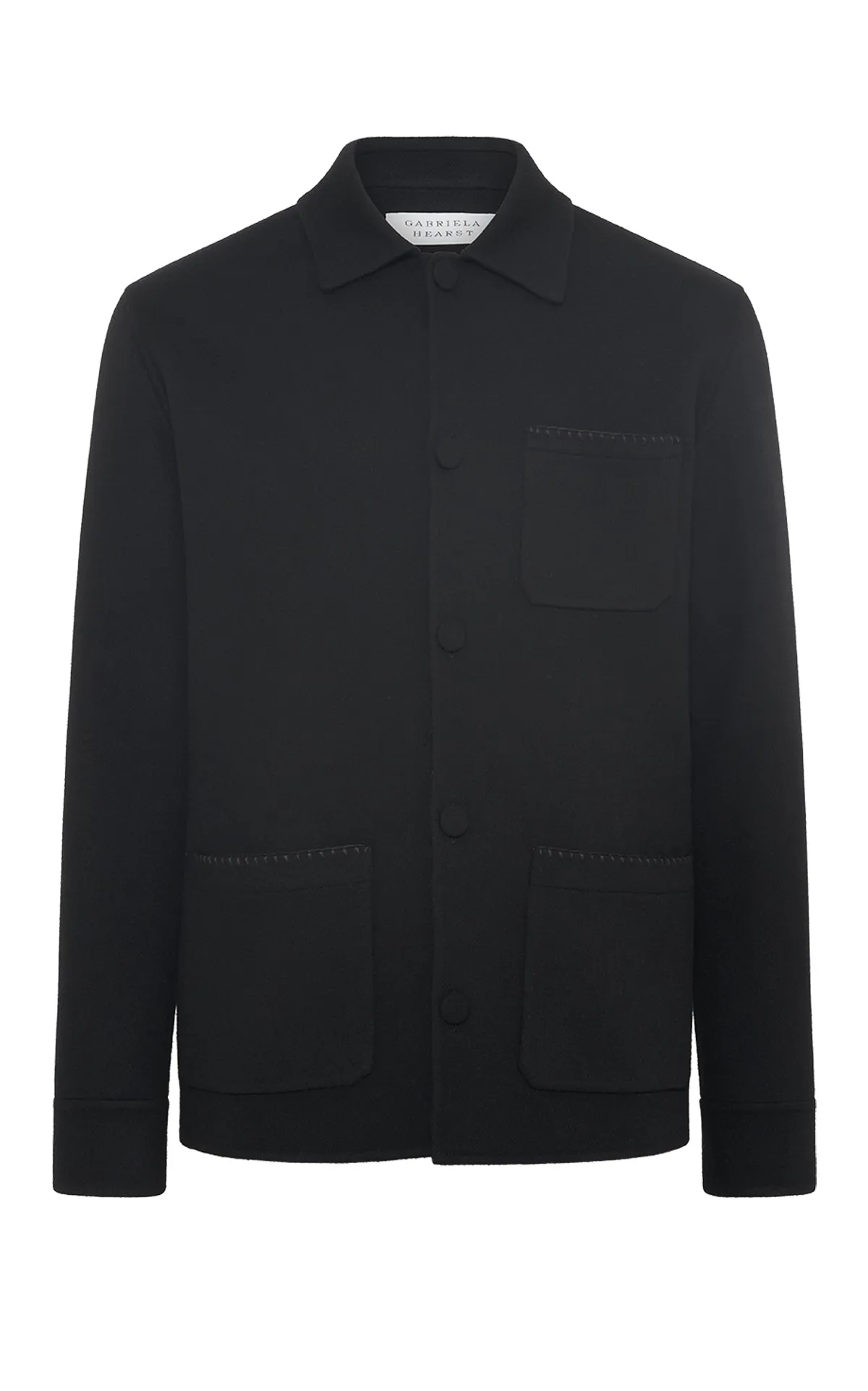 Ulu Chore Jacket in Black Double-Face Recycled Cashmere Biodegradable Fiber Composition