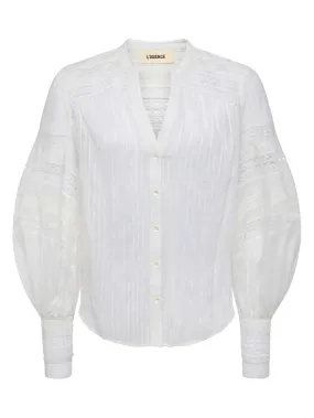 Lightweight Jacket Variable Tension Adjustment L'AGENCE KIERA TRIM BLOUSE
