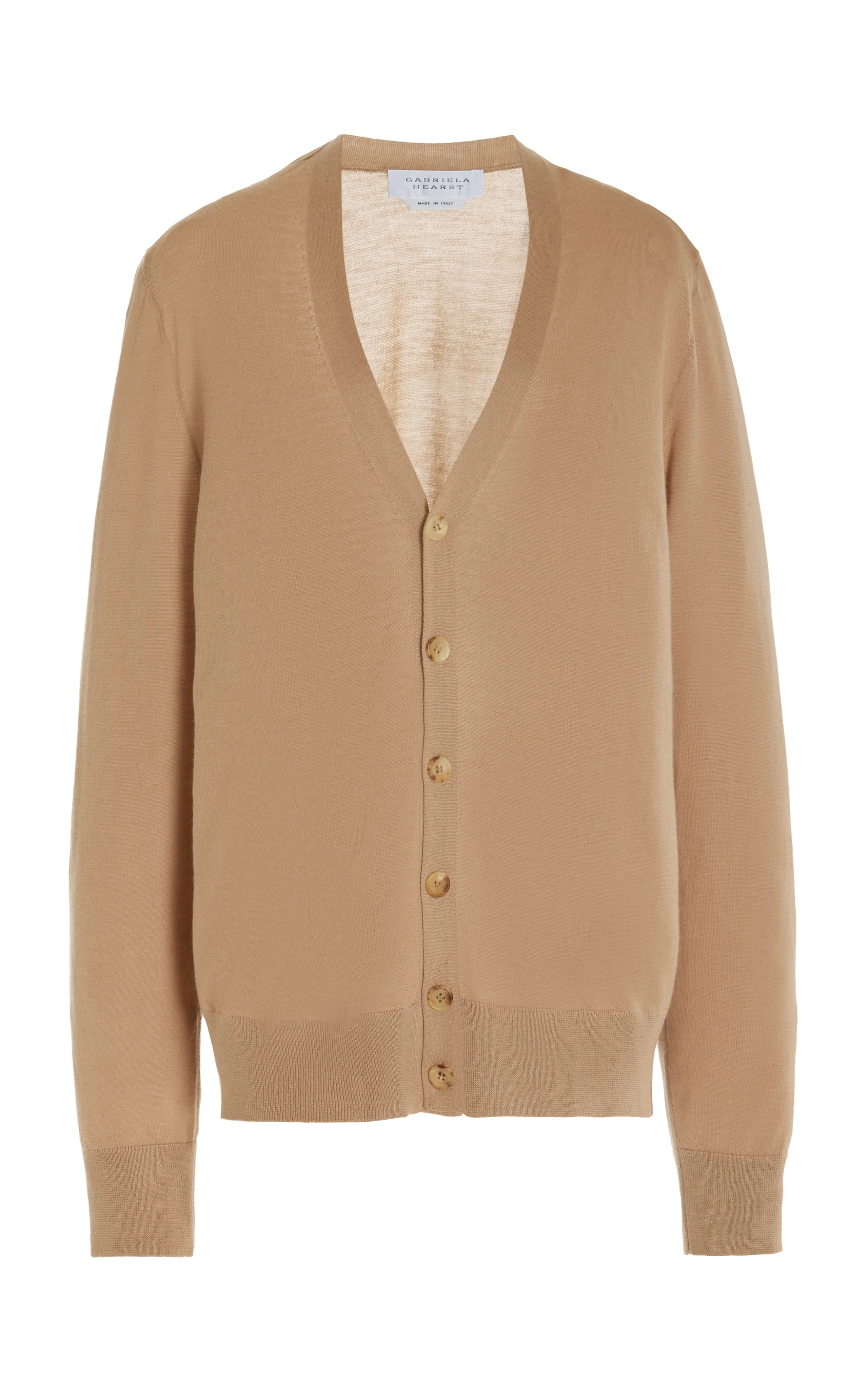 Go-To Look Duke Knit Cardigan in Camel Cashmere