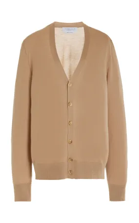 Go-To Look Duke Knit Cardigan in Camel Cashmere