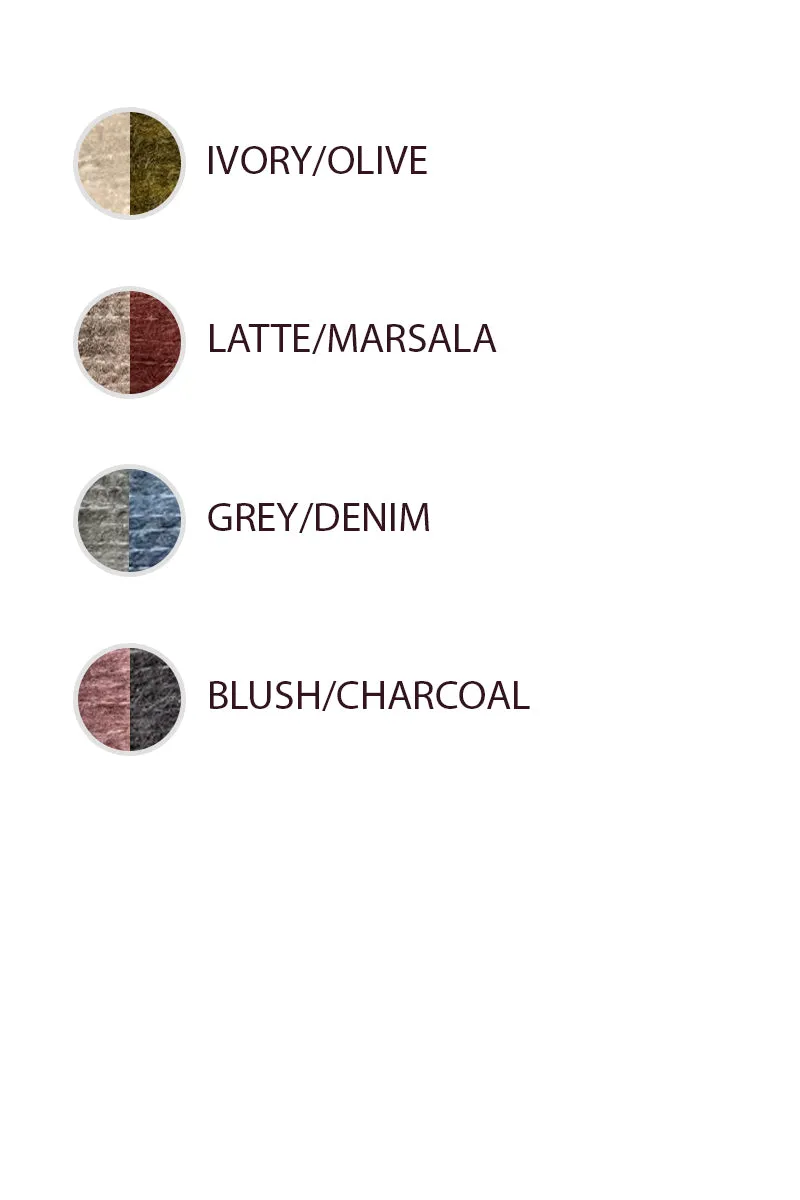 Quick Access Closures IT4897-01 | CABLE KNIT CONTRAST COLLARED V NECK TOP