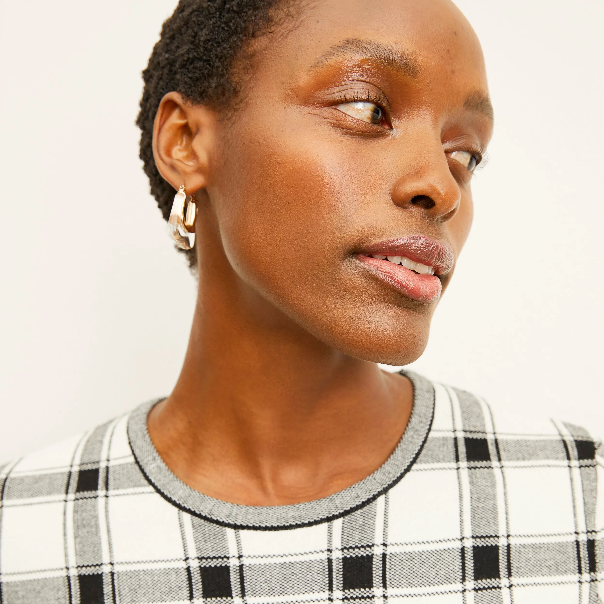 LowProfileDesign Bonded Seam Construction Choe Top - Eco 365Knit :: Bold Check