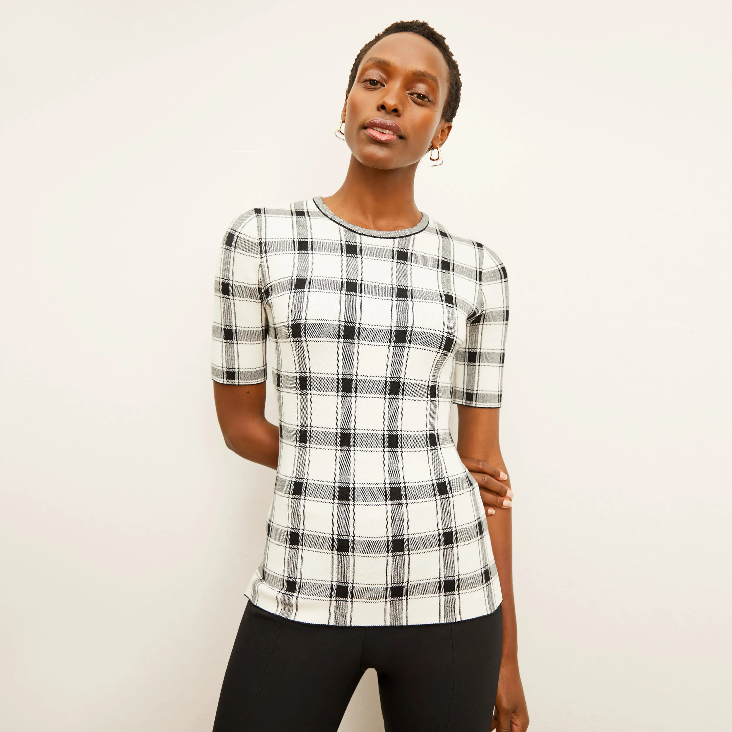Choe Top - Eco 365Knit :: Bold Check ContrastTipping FrictionResistant Trim