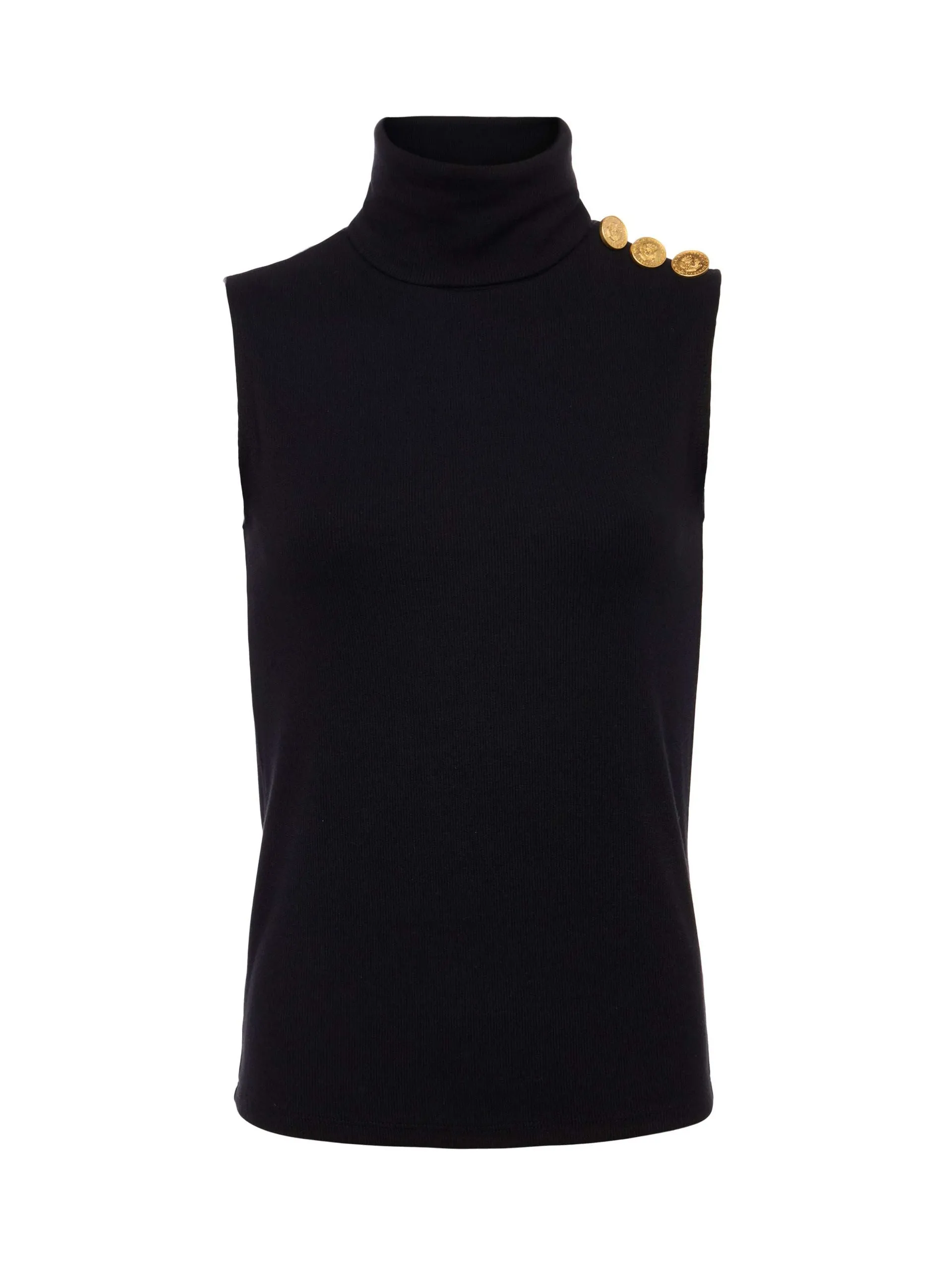 L'AGENCE CECI SLVLESS TURTLE NECK Recycled Polyester Versatile Style