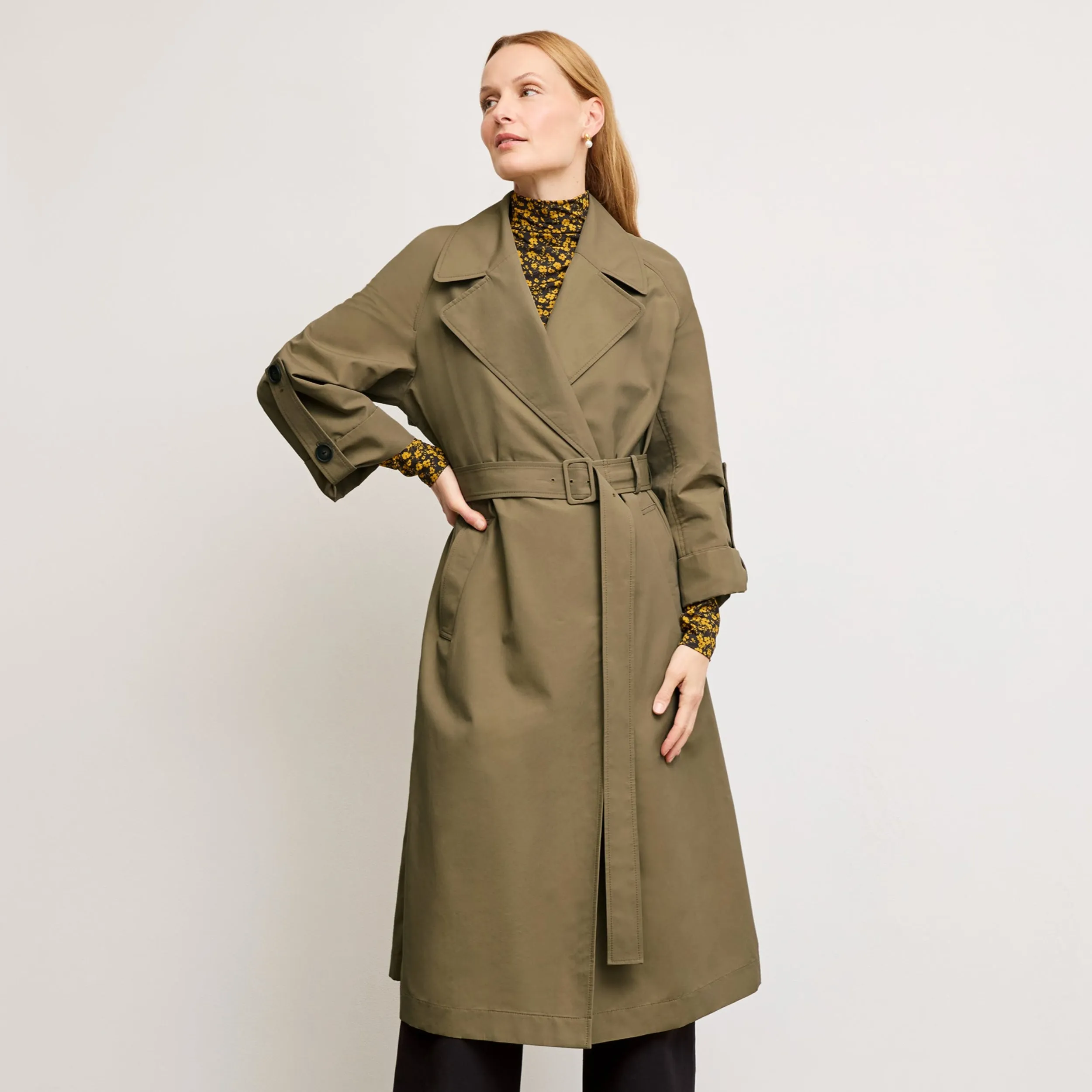 Curtis Statement Trench :: Bancha Green BreathableFabricTech