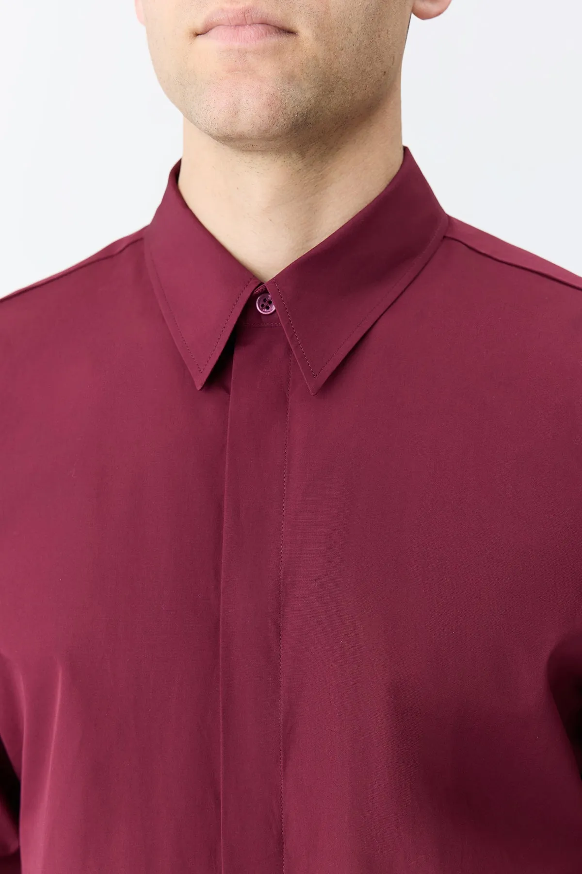 MultiFunctionalDesign AntiOdorTechnology Nicolas Shirt in Bordeaux Sea Island Cotton