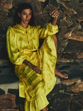 Colette Top in Citron Drop Shoulder Bonded Seam Technique