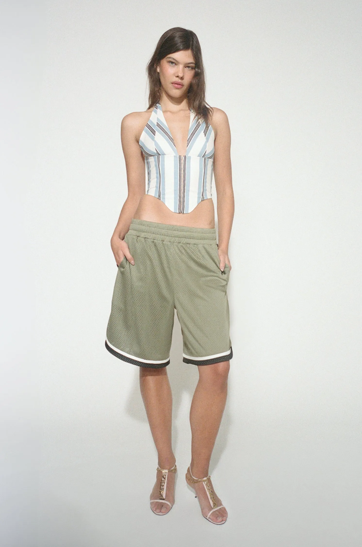 OversizedSilhouette MARA CORSET - BLACK AND BLUE STRIPE