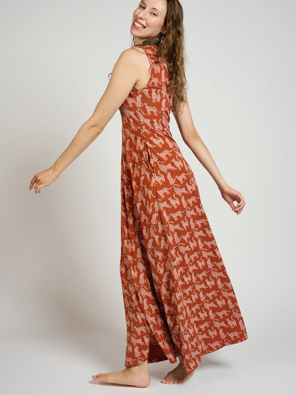 Vero Maxi Dress - Leopard Sienna StaticResistant Material