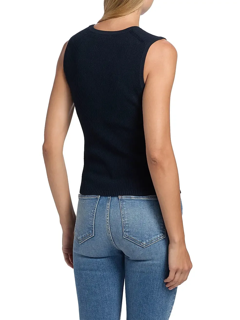 Grid Back Panel Thermal Insulation Core VERONICA BEARD CREWNECK SID SLEEVELESS PULLOVER