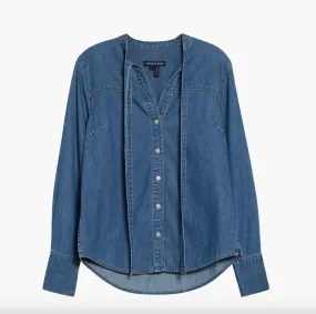 VERONICA BEARD GABBY SHIRT Double Layered Hem Outdoor Apparel