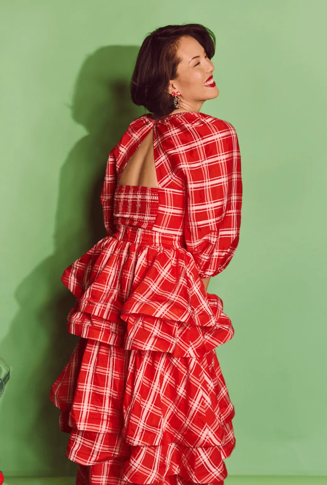 Boho chic SAMPLE - Teagan Tiered Skirt - Red Plaid