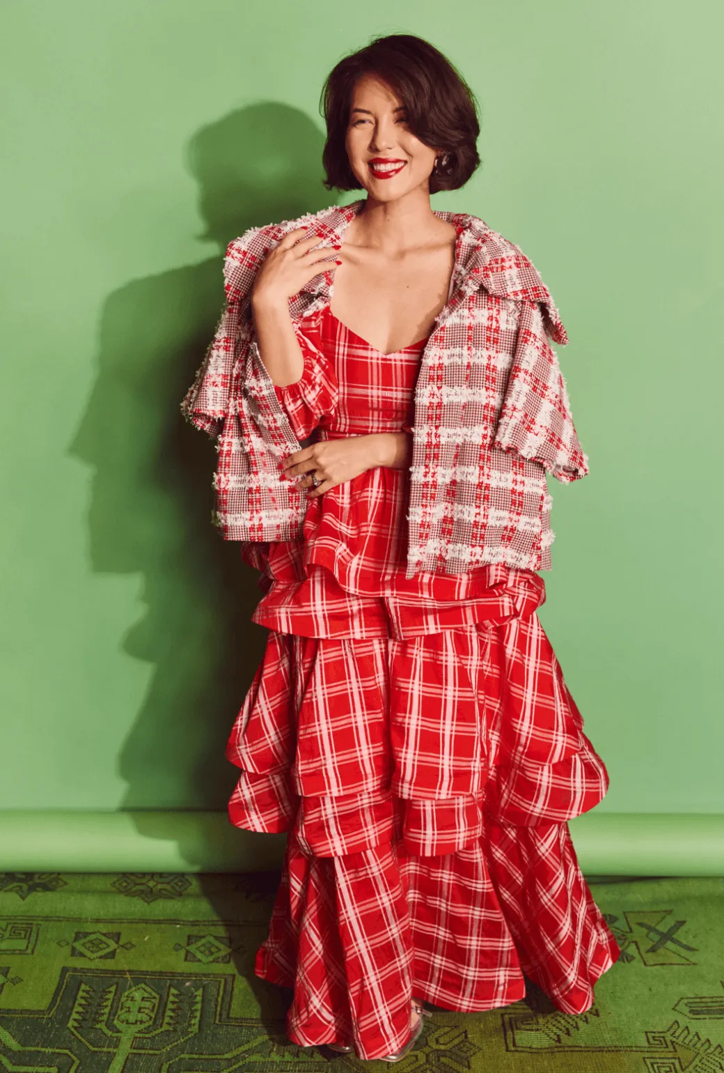 SAMPLE - Teagan Tiered Skirt - Red Plaid TemperatureRegulation