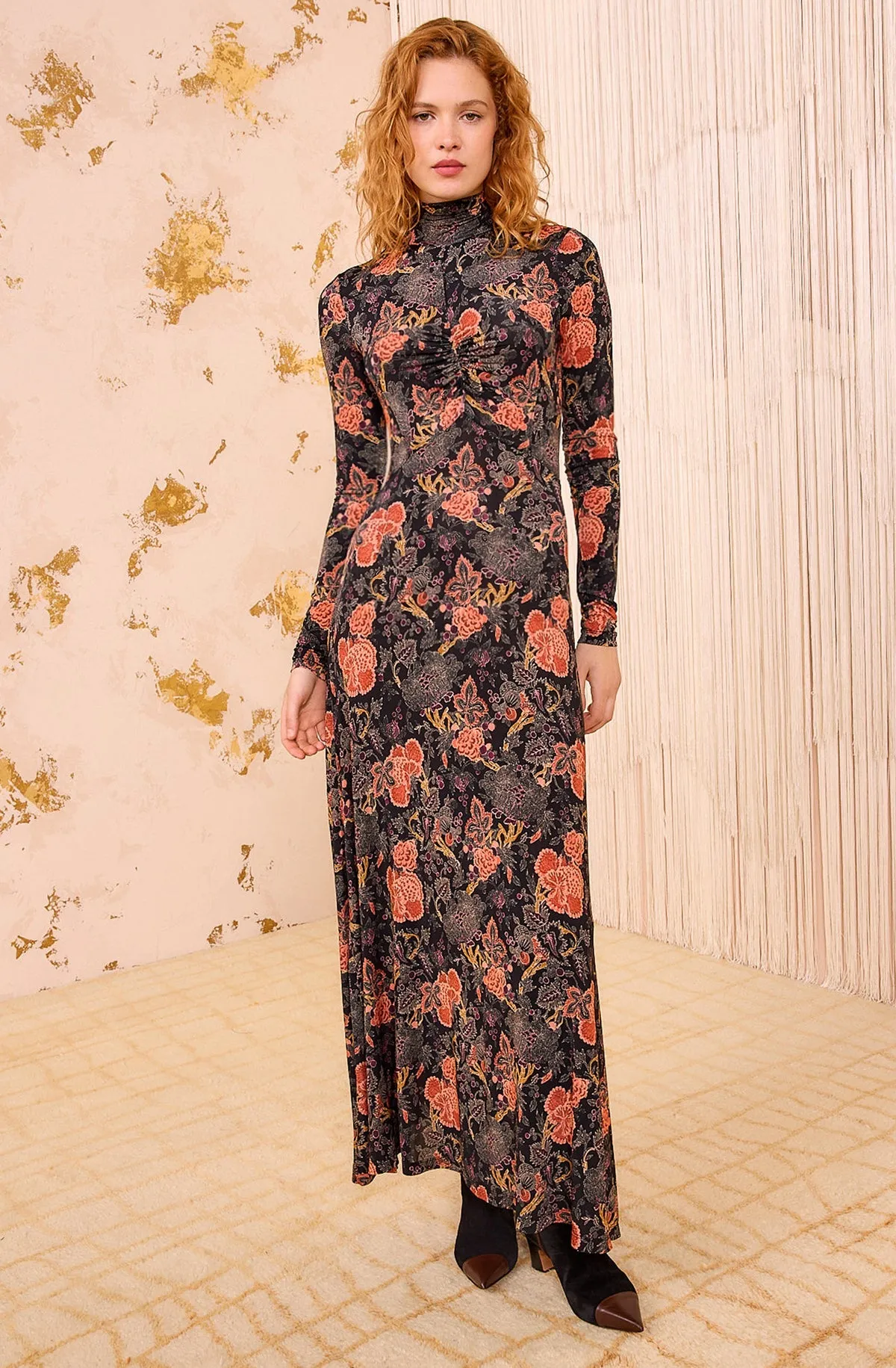 NonRestrictive Cut BreathableBack ULLA JOHNSON KOA JERSEY RUCHED FRONT TURTLE