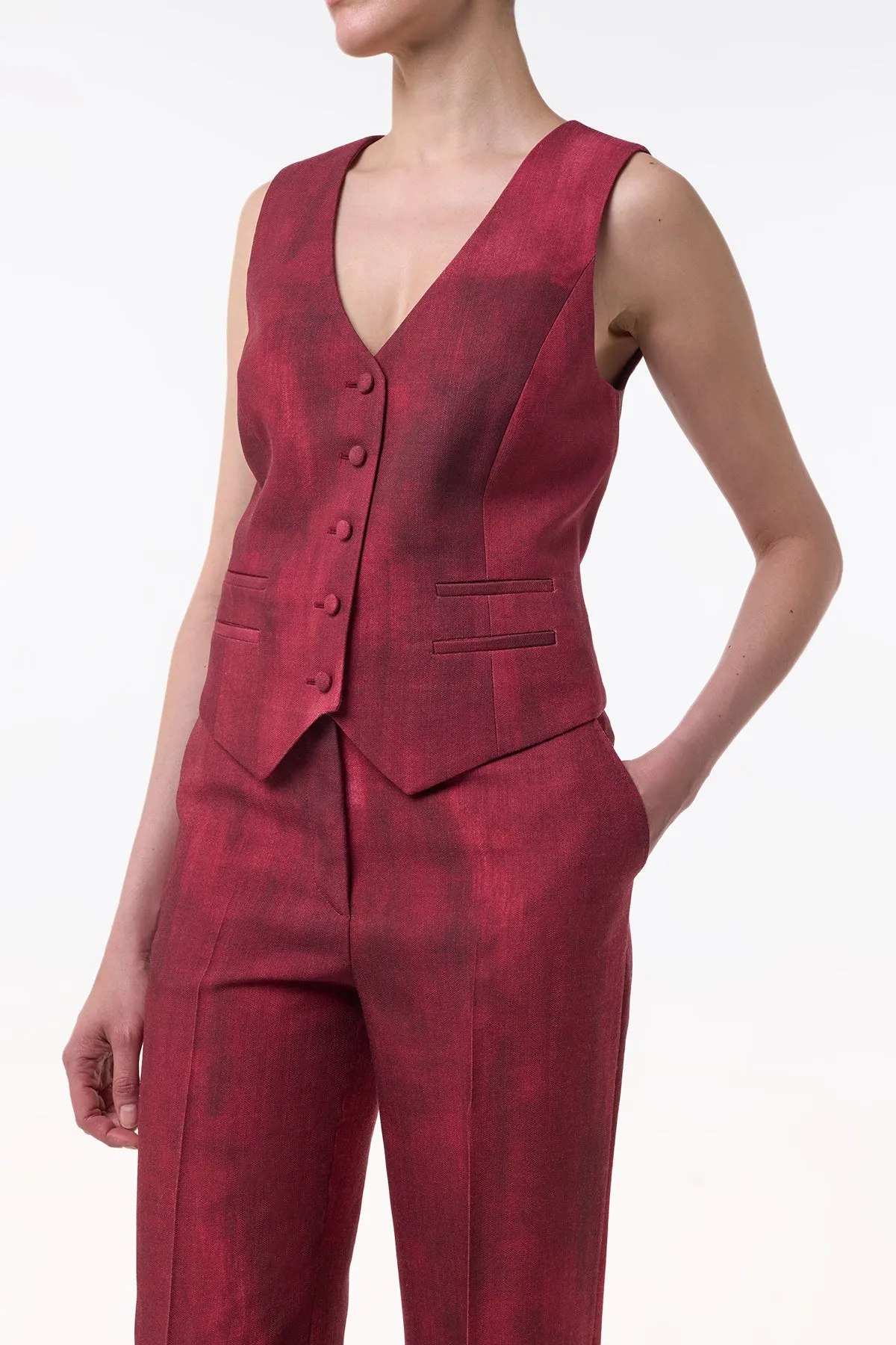 HeatSealed Seams Vesta Flare Pant in Bordeaux Virgin Wool