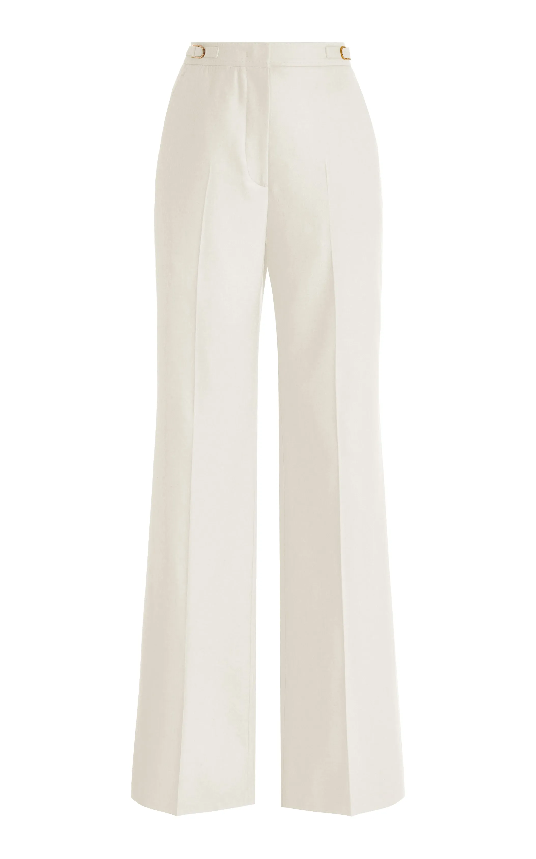 Vesta Pant in Ivory Sportswear Wool Ribbed Trims