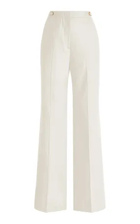 Vesta Pant in Ivory Sportswear Wool Ribbed Trims