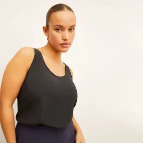 SubtleTexture Thermal Regulating Design Vicky Tank - Washable Silk :: Black