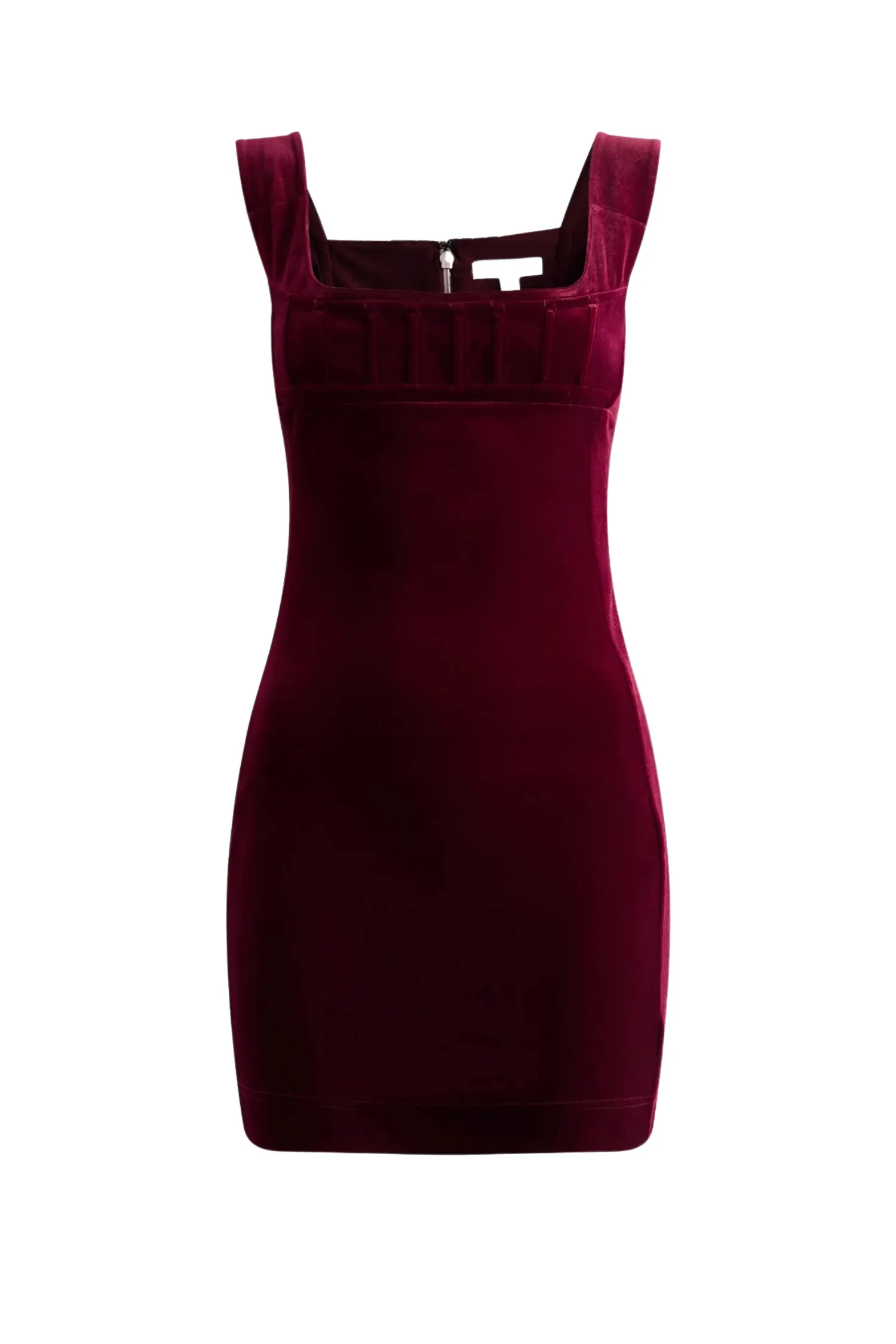 VIVI DRESS - MAROON VELVET Easy Care Material HeatSealed Seams