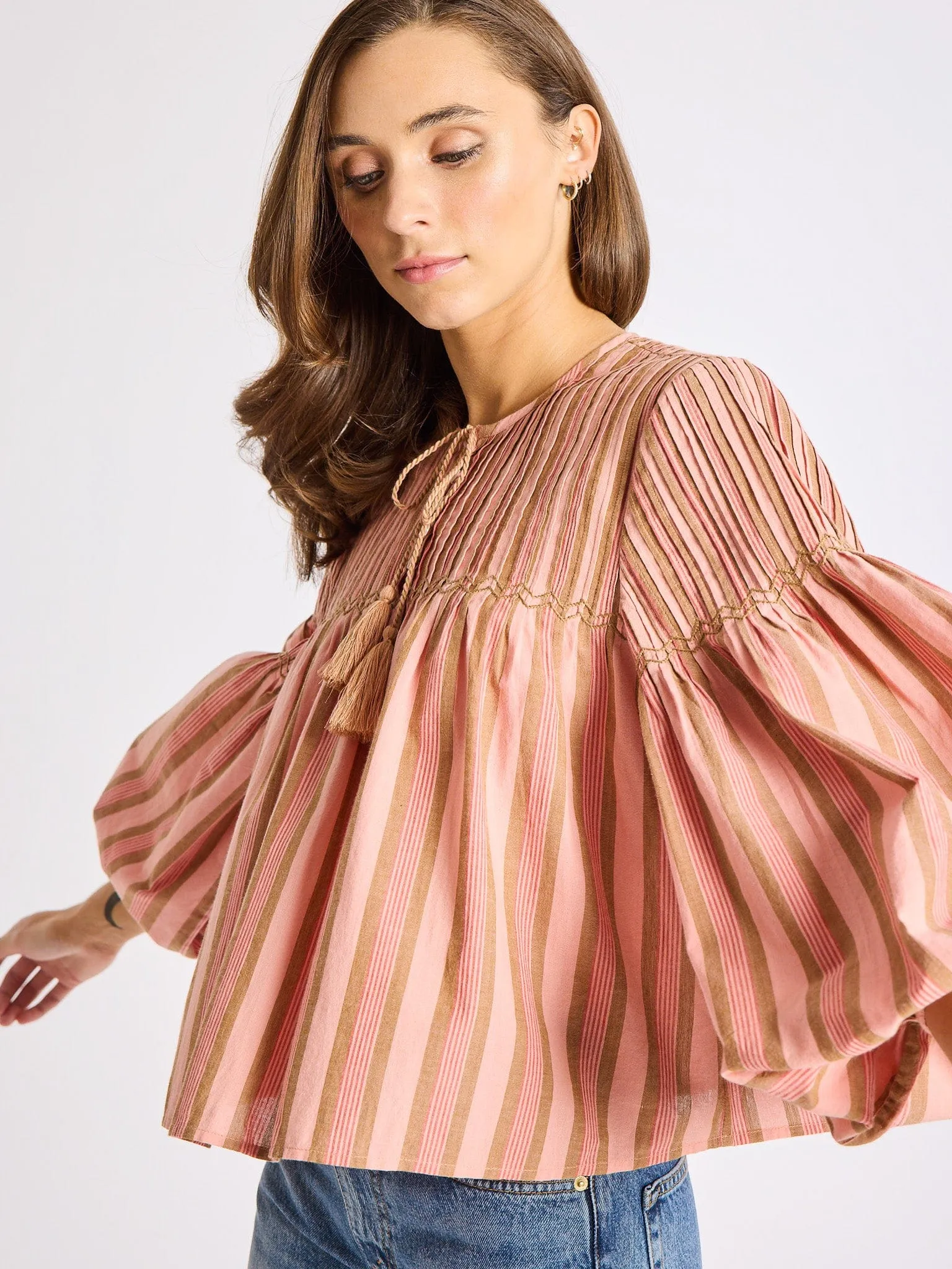 Vivienne Top in Santa Fe Stripe OdorResistant Technology Buttery Soft Feel